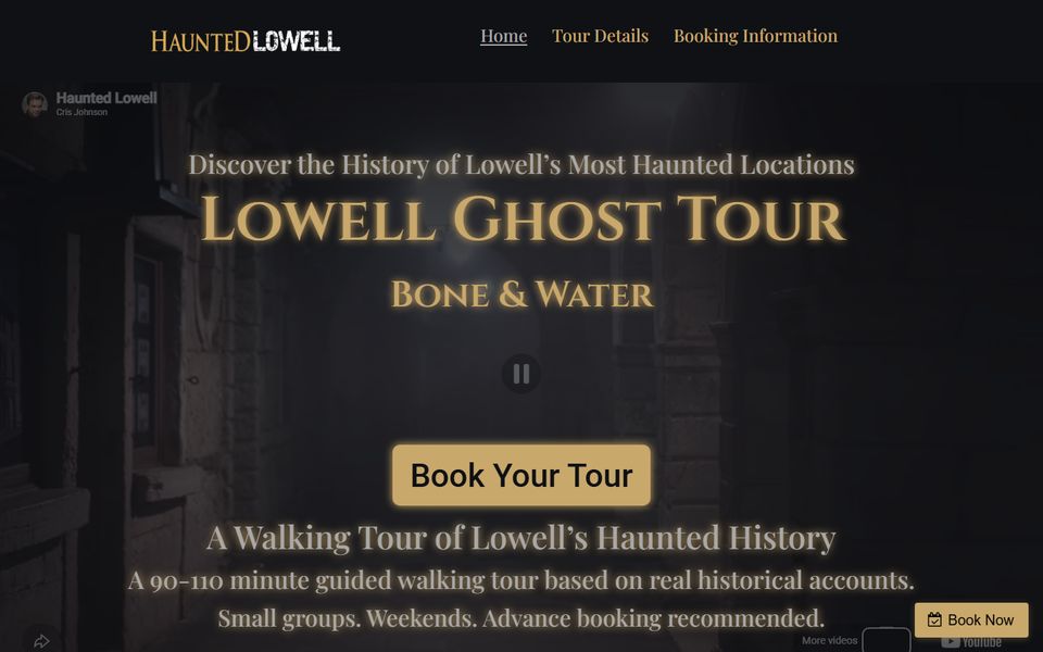 The Haunted Lowell ghost tour homepage